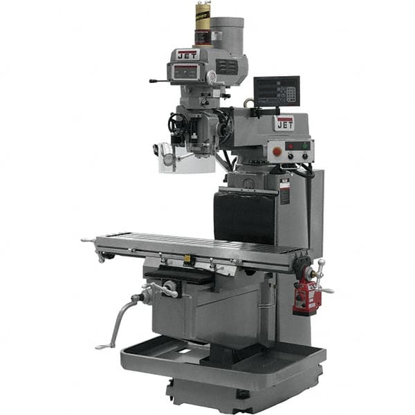 Jet - 54" Table Width x 12" Table Length, Electronic Variable Speed Control, 3 Phase Knee Milling Machine - NST40 Spindle Taper, 5 hp - Makers Industrial Supply