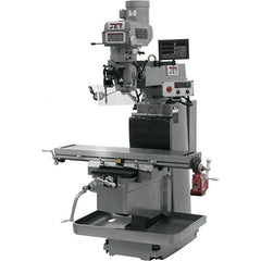 Jet - 54" Table Width x 12" Table Length, Electronic Variable Speed Control, 3 Phase Knee Milling Machine - NST40 Spindle Taper, 5 hp - Makers Industrial Supply