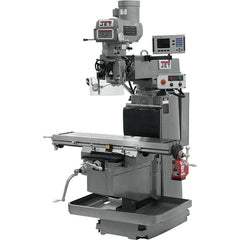 Jet - 54" Table Width x 12" Table Length, Electronic Variable Speed Control, 3 Phase Knee Milling Machine - NST40 Spindle Taper, 5 hp - Makers Industrial Supply