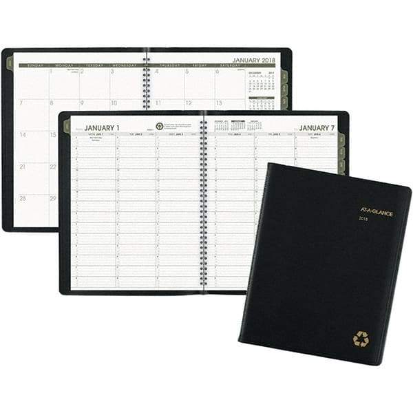 AT-A-GLANCE - 128 Sheet, 8-1/4 x 10-7/8", Weekly/Monthly Appointment Book - Black - Makers Industrial Supply