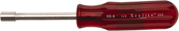 Xcelite - 1/4" Hollow Shaft Nutdriver - Plastic Handle, 7-1/4" OAL - Makers Industrial Supply