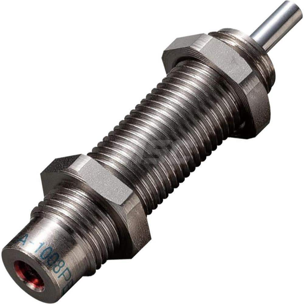 Standard-Duty Shock Absorber: 3 mm Rod Dia, 15 mm OD, 8 mm Stroke, M10 x 1 Thread 46 mm OAL, 5.88 lb Force