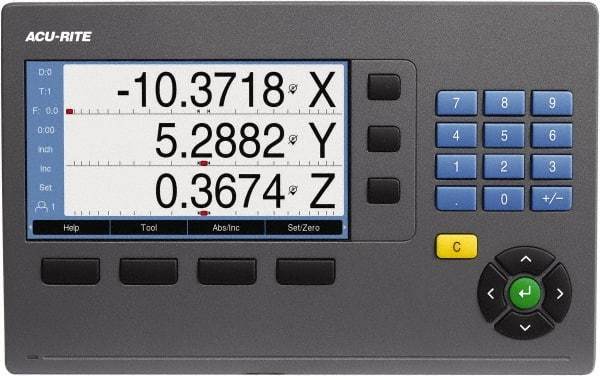 Acu-Rite - 2 Axis, 10" X-Axis Travel, 40" Y-Axis Travel, Lathe DRO System - 5µm Resolution, 5µm Accuracy, LCD Color Display - Makers Industrial Supply