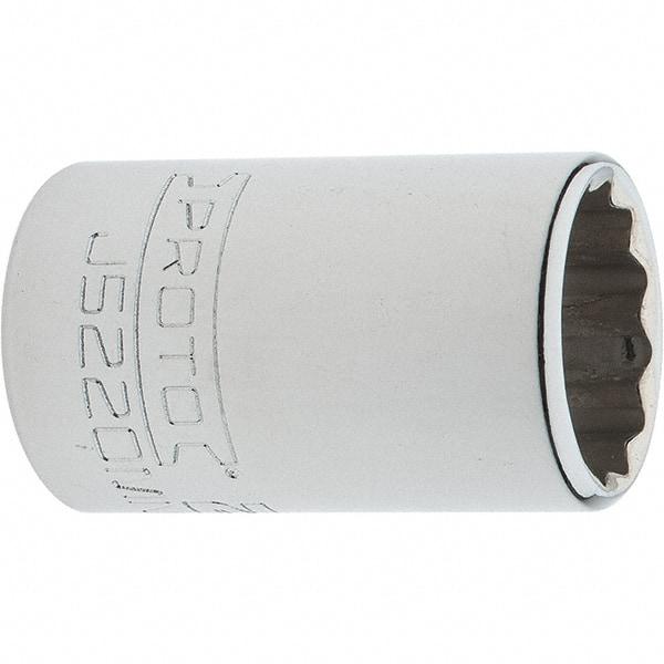 Proto - 3/8" Drive, Intermediate Hand Socket - 12 Points, 1-25/32" OAL, Steel, Full Polish Finish - Makers Industrial Supply