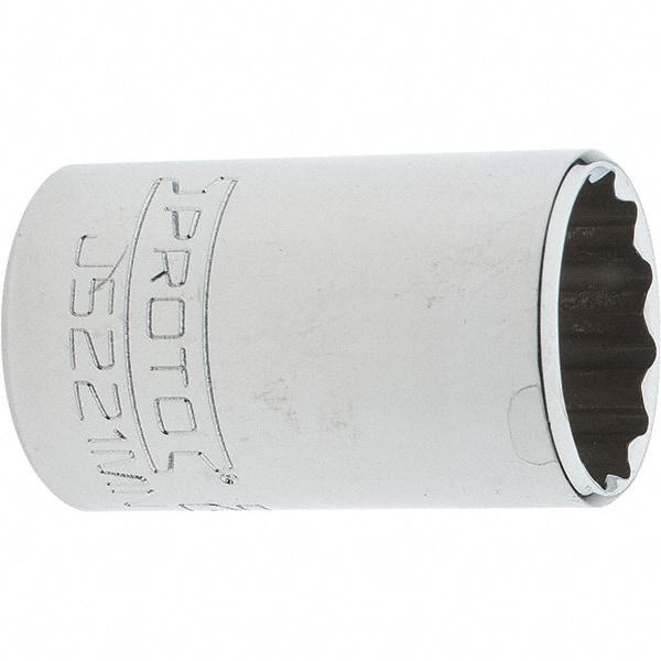 Proto - 3/8" Drive, Intermediate Hand Socket - 12 Points, 1-25/32" OAL, Steel, Full Polish Finish - Makers Industrial Supply