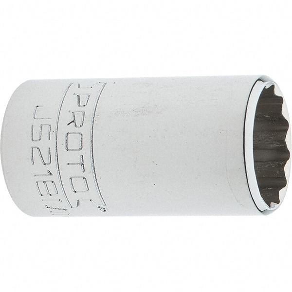 Proto - 3/8" Drive, Intermediate Hand Socket - 12 Points, 1-25/32" OAL, Steel, Full Polish Finish - Makers Industrial Supply