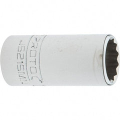 Proto - 3/8" Drive, Intermediate Hand Socket - 12 Points, 1-25/32" OAL, Steel, Full Polish Finish - Makers Industrial Supply