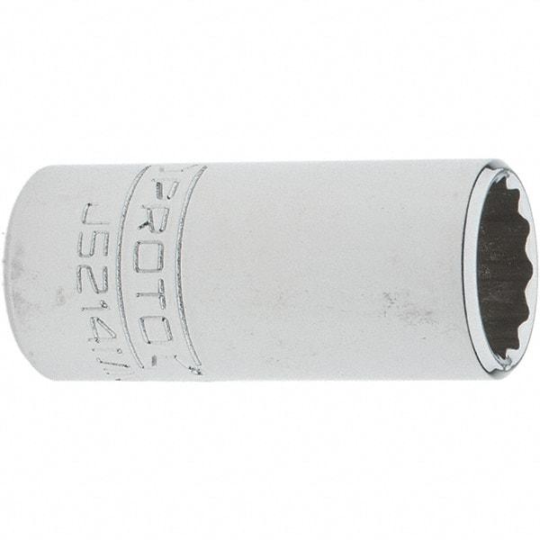 Proto - 3/8" Drive, Intermediate Hand Socket - 12 Points, 1-25/32" OAL, Steel, Full Polish Finish - Makers Industrial Supply