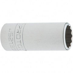 Proto - 3/8" Drive, Intermediate Hand Socket - 12 Points, 1-25/32" OAL, Steel, Full Polish Finish - Makers Industrial Supply