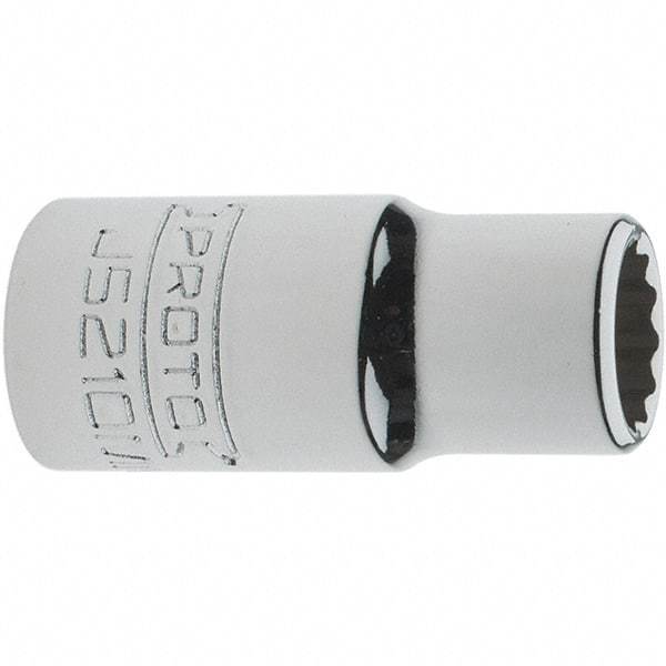 Proto - 3/8" Drive, Intermediate Hand Socket - 12 Points, 1-33/64" OAL, Steel, Full Polish Finish - Makers Industrial Supply