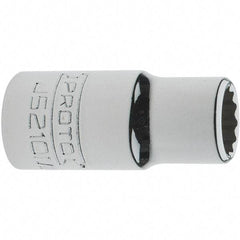 Proto - 3/8" Drive, Intermediate Hand Socket - 12 Points, 1-33/64" OAL, Steel, Full Polish Finish - Makers Industrial Supply