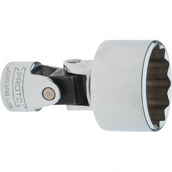 Proto - 1", 3/8" Drive, Intermediate Hand Socket - 12 Points, 2-1/4" OAL, Steel, Full Polish Finish - Makers Industrial Supply