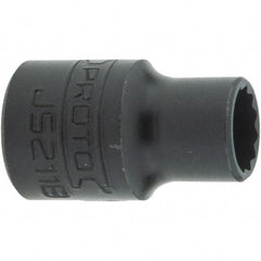 Proto - 11/32", 3/8" Drive, Intermediate Hand Socket - 12 Points, 1-7/64" OAL, Steel, Black Finish - Makers Industrial Supply