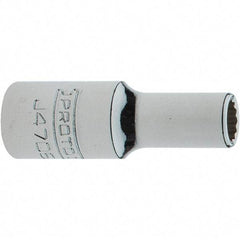 Proto - 1/4" Drive, Intermediate Hand Socket - 12 Points, 1-17/64" OAL, Steel, Full Polish Finish - Makers Industrial Supply