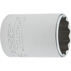 Proto - 3/8" Drive, Intermediate Hand Socket - 12 Points, 1-25/32" OAL, Steel, Full Polish Finish - Makers Industrial Supply