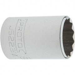 Proto - 3/8" Drive, Intermediate Hand Socket - 12 Points, 1-25/32" OAL, Steel, Full Polish Finish - Makers Industrial Supply