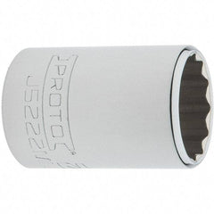 Proto - 3/8" Drive, Intermediate Hand Socket - 12 Points, 1-25/32" OAL, Steel, Full Polish Finish - Makers Industrial Supply