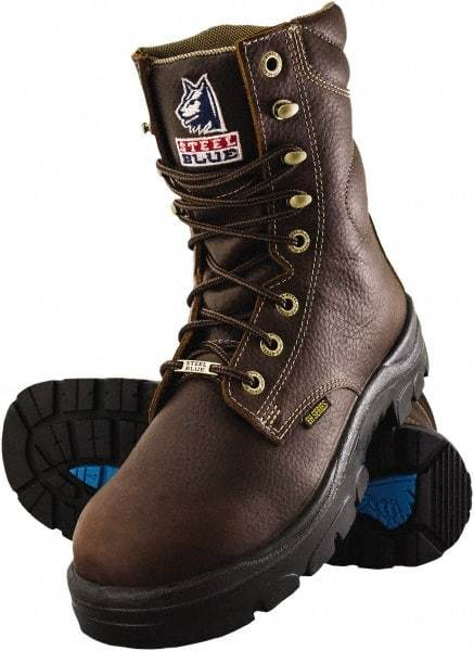 Steel Blue - Men's Size 11 Medium Width Steel Work Boot - Oak, Leather Upper, TPU Outsole, 8" High, Lace-Up - Makers Industrial Supply