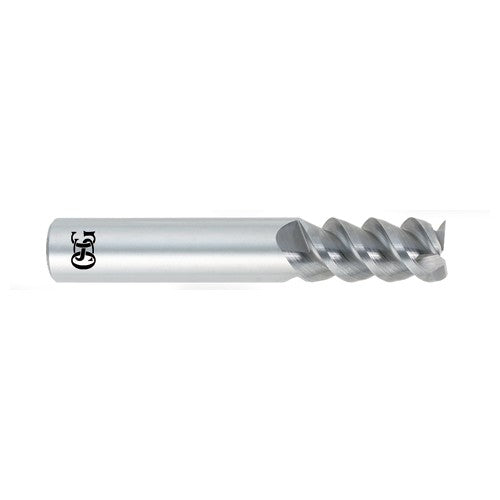 ‎1/8″ Dia. × 1/8″ Shank × 1/2″ DOC × 1-1/2″ OAL, Carbide, Bright, 3 Flute, Square, Solid End Mill - Makers Industrial Supply