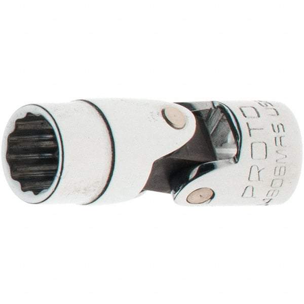 Proto - 1/4" Drive, Standard Hand Socket - 12 Points, 1-17/64" OAL, Steel, Full Polish Finish - Makers Industrial Supply