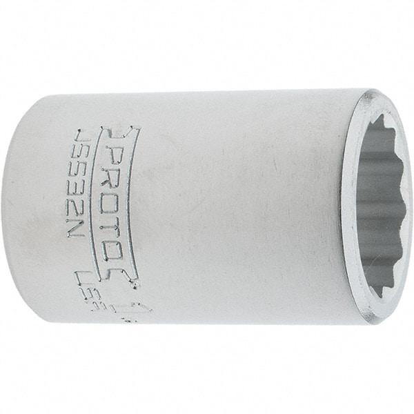 Proto - 1", 3/4" Drive, Standard Hand Socket - 12 Points, 2.285" OAL, Steel, Full Polish Finish - Makers Industrial Supply