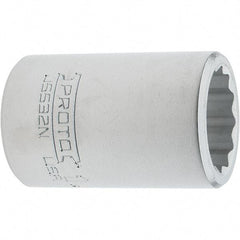 Proto - 1", 3/4" Drive, Standard Hand Socket - 12 Points, 2.285" OAL, Steel, Full Polish Finish - Makers Industrial Supply