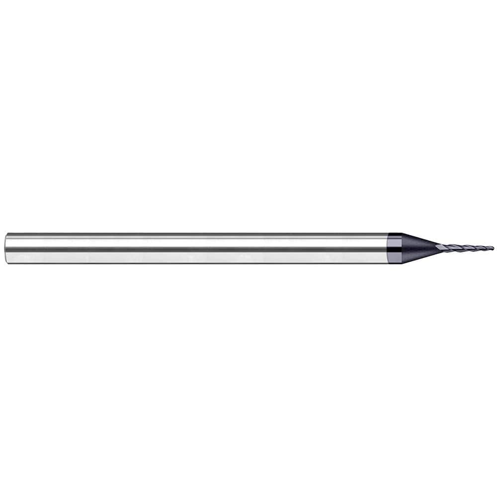 Harvey Tool - 10° per Side 1/4" Small End Diam 1.177" LOC 3-Flute Solid Carbide Tapered Ball End Mill - Exact Industrial Supply