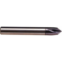 Emuge - 3/8" Diam 4 Flute Single End Solid Carbide Chamfer Mill - Makers Industrial Supply