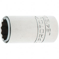 Proto - 1/2" Drive, Standard Hand Socket - 12 Points, 1-5/8" OAL, Steel, Chrome Finish - Makers Industrial Supply