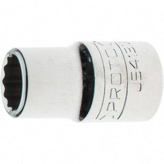 Proto - 1/2" Drive, Standard Hand Socket - 12 Points, 1-5/8" OAL, Steel, Chrome Finish - Makers Industrial Supply