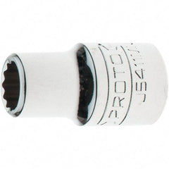 Proto - 1/2" Drive, Standard Hand Socket - 12 Points, 1-17/32" OAL, Steel, Chrome Finish - Makers Industrial Supply