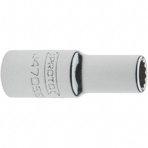 Proto - 1/4" Drive, Standard Hand Socket - 12 Points, 1-17/64" OAL, Steel, Chrome Finish - Makers Industrial Supply