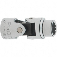 Proto - 1/4", 1/4" Drive, Standard Hand Socket - 12 Points, 1-3/8" OAL, Steel, Chrome Finish - Makers Industrial Supply