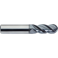 Ball End Mill: 0.625″ Dia, 1.25″ LOC, 4 Flute, Solid Carbide 3-1/2″ OAL, 5/8″ Shank Dia, 35 & 38 ° Helix, ALtima Blaze Coated, Single End, Series 279