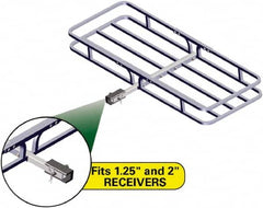 Erickson Manufacturing - Aluminum Cargo Carrier - 19-1/2" Wide x 53-1/2" Long, Silver, For Use with 1.25" Receivers & 2" Receivers - Makers Industrial Supply