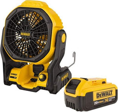 DeWALT - 7" Blade, 500 Max CFM, Cordless Fan - 20 Volts, 3 Speed - Makers Industrial Supply