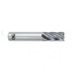 9/16 Dia. x 3-1/2 Overall Length 6-Flute Square End Solid Carbide SE End Mill-Round Shank-Center Cutting-Uncoated - Makers Industrial Supply