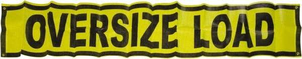 Erickson Manufacturing - Vinyl Oversized Load Banner - 18" Wide x 84" Long, Yellow & Black, For Use with Trucks - Makers Industrial Supply