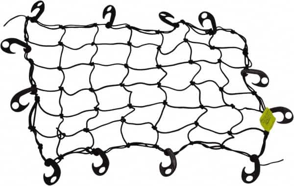 Erickson Manufacturing - Rubber Cargo Net - 28" Wide x 28" Long, Black, For Use with ATV's - Makers Industrial Supply