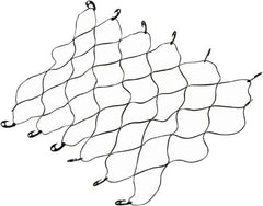 Erickson Manufacturing - Rubber Cargo Net - 70" Wide x 52" Long, Black, For Use with Pick Ups - Makers Industrial Supply