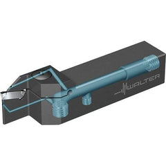 Walter - External Thread, 33mm Max Cut of Depth, 4mm Min Groove Width, 150mm OAL, Right Hand Indexable Grooving Cutoff Toolholder - 34 Seat Size, 1" Shank Height x 1" Shank Width, GX34 Insert Style, G1011 Toolholder Style, Series G1011 - Makers Industrial Supply