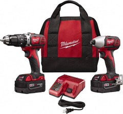 Milwaukee Tool - 18 Volt Cordless Tool Combination Kit - Includes Brushless Compact Drill/Driver & Brushless 1/4" Impact Driver, Lithium-Ion Battery Included - Makers Industrial Supply