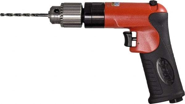 Sioux Tools - 1/4" Reversible Keyed Chuck - Pistol Grip Handle, 2,000 RPM, 12 LPS, 0.5 hp, 90 psi - Makers Industrial Supply