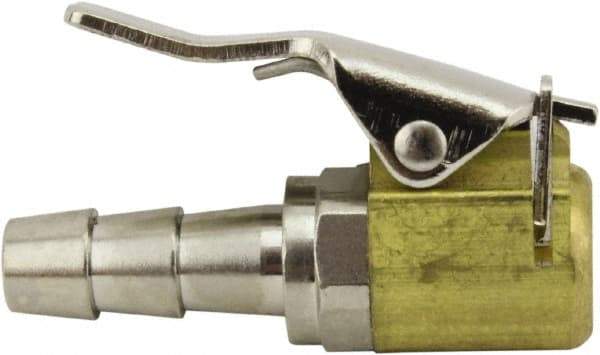 Milton - 150 Max psi Closed Check Brass Air Chuck - Clip On Chuck, 1/4 Barbed - Makers Industrial Supply