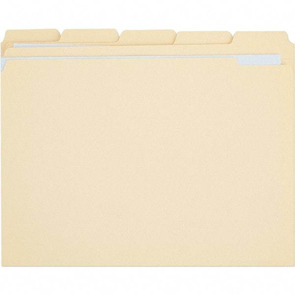 UNIVERSAL - 9-5/8 x 11-3/4", Letter Size, Manila, File Folders with Top Tab - 11 Point Stock, 1/5 Tab Cut Location - Makers Industrial Supply