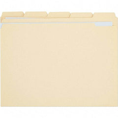 UNIVERSAL - 9-5/8 x 11-3/4", Letter Size, Manila, File Folders with Top Tab - 11 Point Stock, 1/5 Tab Cut Location - Makers Industrial Supply