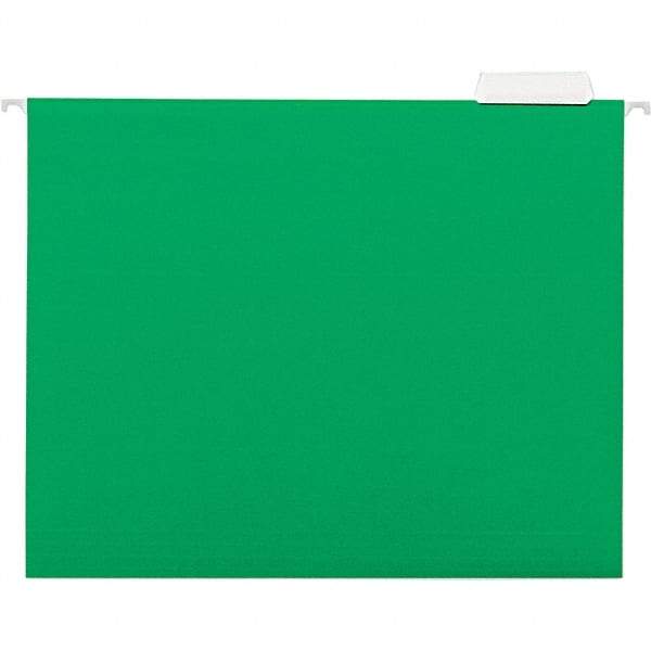 Universal One - 9-5/8 x 11-3/4", Letter Size, Bright Green, Hanging File Folder - 11 Point Stock, 1/5 Tab Cut Location - Makers Industrial Supply