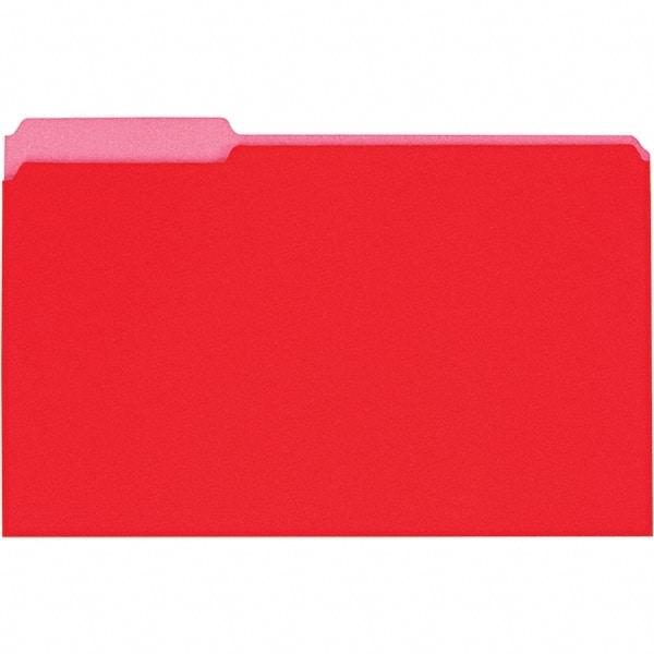 UNIVERSAL - 9-5/8 x 14-3/4", Legal, Red, File Folders with Top Tab - 11 Point Stock, 1/3 Tab Cut Location - Makers Industrial Supply