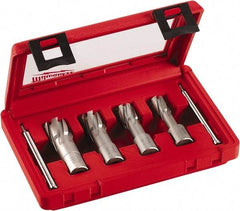 Milwaukee Tool - 4 Piece, 9/16 to 15/16" Cutter Diam, 1-3/8" Cutting Depth, Carbide-Tipped Annular Cutter Set - 9/16, 11/16, 13/16, 15/16" Cutter Diam - Makers Industrial Supply