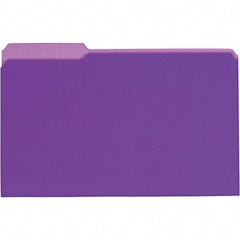 UNIVERSAL - 9-5/8 x 14-3/4", Legal, Violet, File Folders with Top Tab - 11 Point Stock, 1/3 Tab Cut Location - Makers Industrial Supply